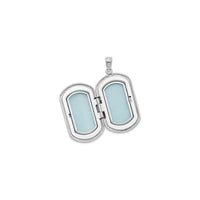 Tree of Life Rectangular Photo Locket (Silver) open - Popular Jewelry - New York