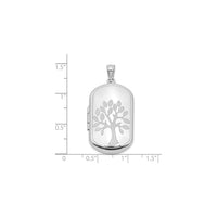 Drvo života pravokutni foto medaljon (srebrna) mjerila - Popular Jewelry - Njujork