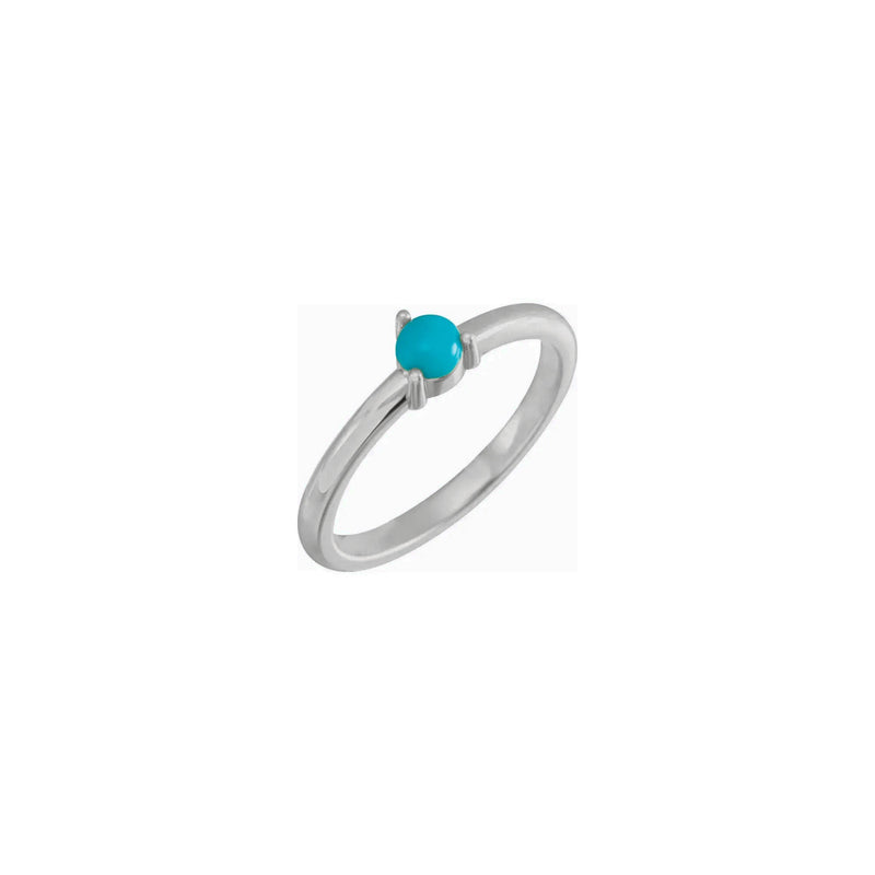 Turquoise Cabochon Stackable Ring (Silver) main - Popular Jewelry - New York