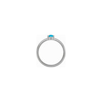 Anell apilable de cabuix turquesa (plata) - Popular Jewelry - Nova York