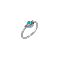 Turquoise and Aquamarine Fan Ring (Silver) main - Popular Jewelry - New York