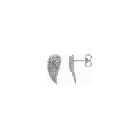 White Diamond Iced Angel Wing Stud Earrings (Silver) main - Popular Jewelry - New York