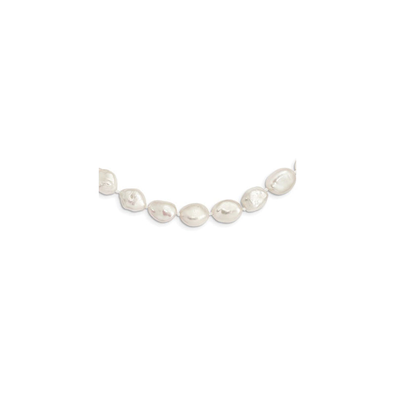 White Keshi Freshwater Pearl Necklace (Silver) main - Popular Jewelry - New York