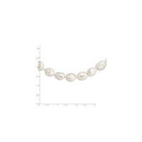 Náhrdelník z bílých sladkovodních perel Keshi (stříbrná) stupnice - Popular Jewelry - New York