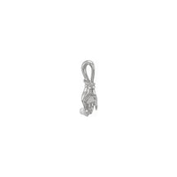 White Pearl Buddha Hand Pendant (Silver) likod - Popular Jewelry - New York