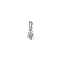 Wisiorek z białą perłą w kształcie dłoni Buddy (srebrny) przód - Popular Jewelry - Nowy Jork