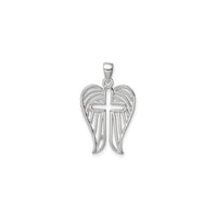 Winged Cross Cut-Out Pendant (Silver) front - Popular Jewelry - New York