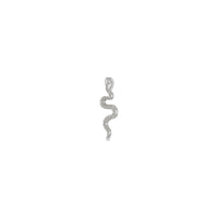 Zig Zag Grooved Snake Pendant (Silver) diagonal - Popular Jewelry - New York