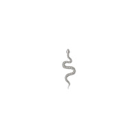 Zig Zag Grooved Snake Pendant (Silver) front - Popular Jewelry - New York