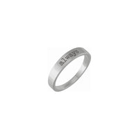 Główny grawerowany pierścień do układania w stosy „Zawsze” (srebrny) - Popular Jewelry - Nowy Jork