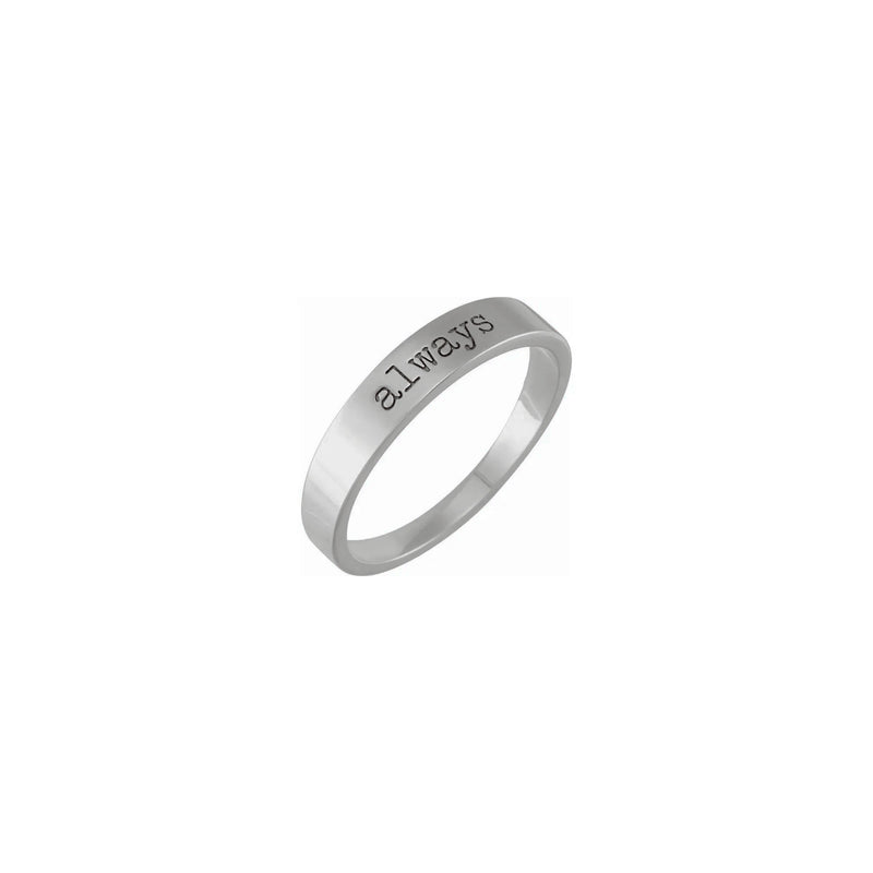 'Always' Engraved Stackable Ring (Silver) main - Popular Jewelry - New York