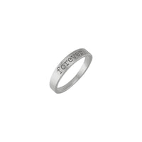 'forever' Engraved Stackable Ring (Silver) main - Popular Jewelry - New York