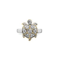 Plně ledový želví prsten (stříbrný) přední - Popular Jewelry -New York