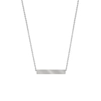 Horizontal Engravable Bar Necklace (Silver) main - Popular Jewelry - New York