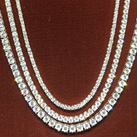 Qalabka Tennis Chain Sterling Silver Cubic Zirconia Prong Dejinta - Popular Jewelry