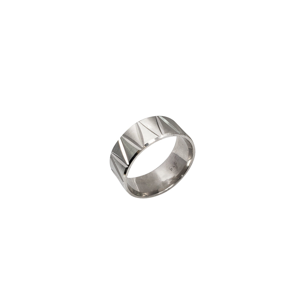 Zig Zag Pattern Band Ring (Sliver)