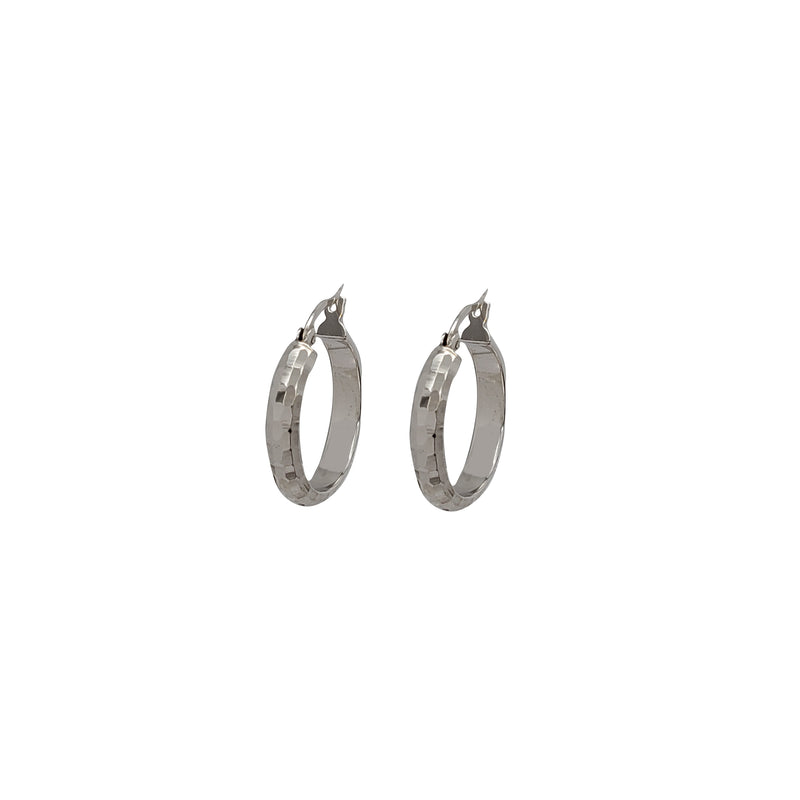Diamond-cuts Hoop Earrings (Silver)