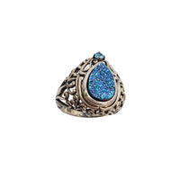 Zirconia Antique-Finish Vintage Ring (Silver)