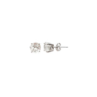 Cubic Zirconia Solitaire Stud Earrings (Silver)