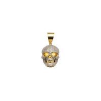 Yellow Gold 3D Iced-Out Skull Pendant (14K)