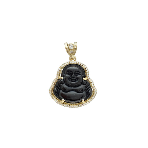 Black Laughing Buddha Pendant (14K)