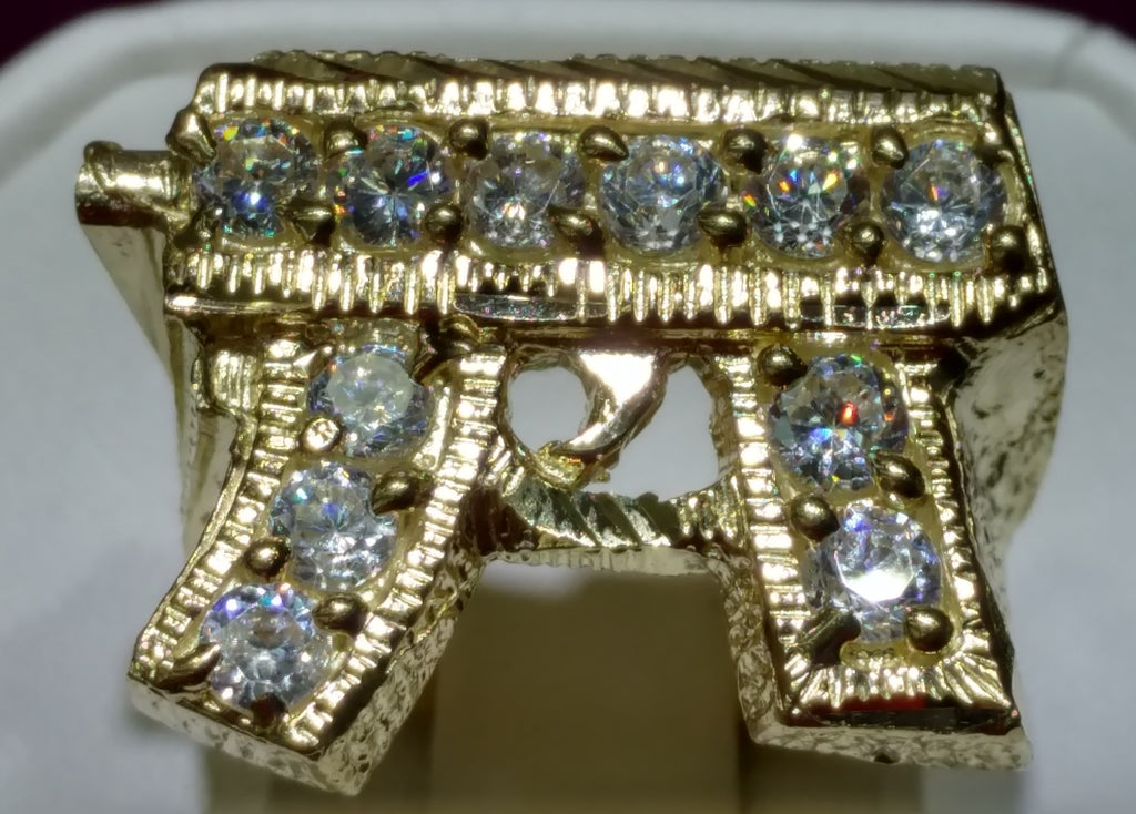 Machine Gun Ring Icy Submachine Gun Ring (10K) – Popular J