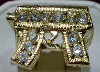 Icy Submachine Gun Ring 10K - Lucky Diamond 恆福 珠寶 金 行 ניו יורק העיר 169 רחוב התעלה 10013 חנות תכשיטים פלייבוי צ'ארלי צ'יינה טאון @ luckydiamondny 2124311180