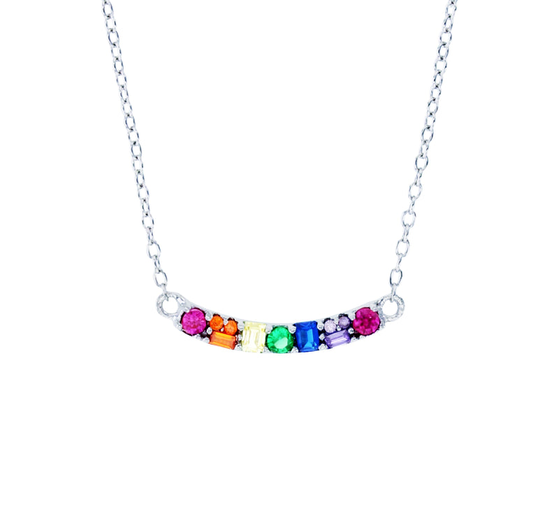 Multicolor Smile Necklace (Silver)