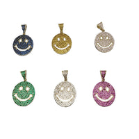 Iced-Out Smiley Pendant (14K)