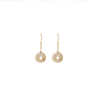 Snail Shell Dangling Earrings (14K)