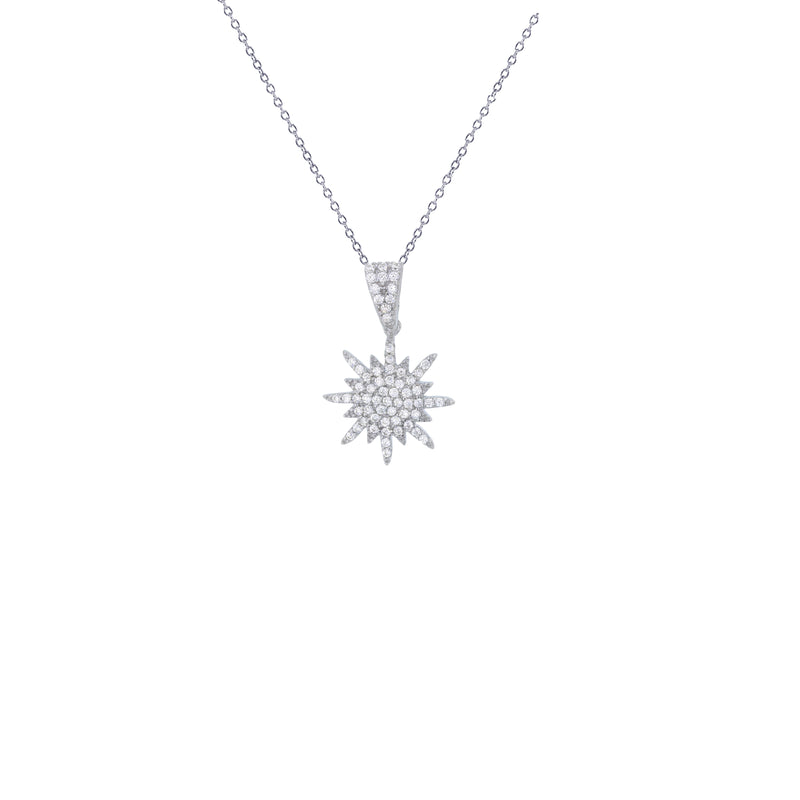 Zirconia Snowflake Necklace (Silver)