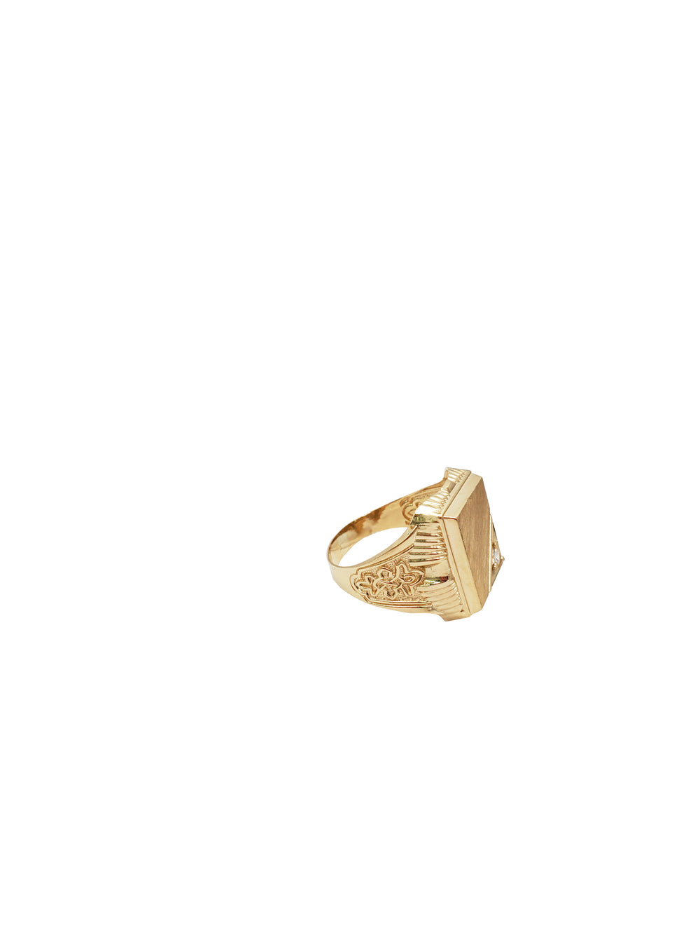 Rectangle CZ  Signet Ring (14K)