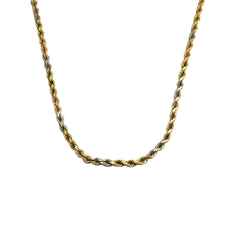 Tricolor Solid Rope Chain (14K)