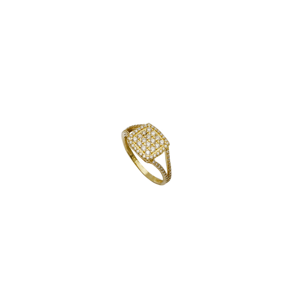 Square CZ Ring (14K)