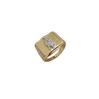 Zirconia Lattice Square Virgin Mary Ring (14K)