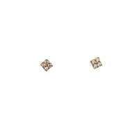 Square Zirconia Stud Earrings (14K)