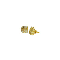 Iced-Out Square Shape Diamond Stud Earrings (14K)
