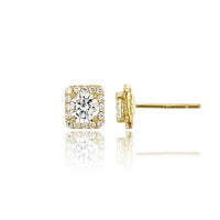 Square Stud Earrings (14K)