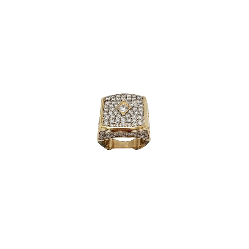 Square Iced-Out Ring (14K)