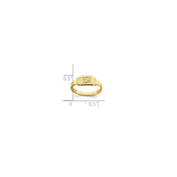 Baba méretű téglalap gyűrű (14K)