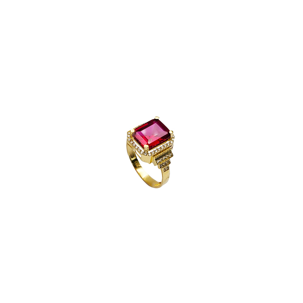 Cubic Zirconia Square Ring (14K)
