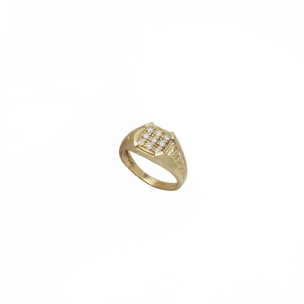 Square Shape Cubic Zirconia Ring (14K)