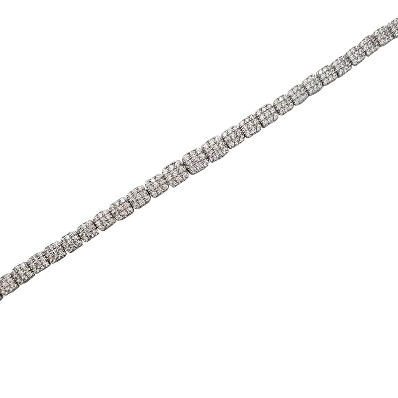 Iced-Out Cubic Zirconia Square Bracelet (Silver)