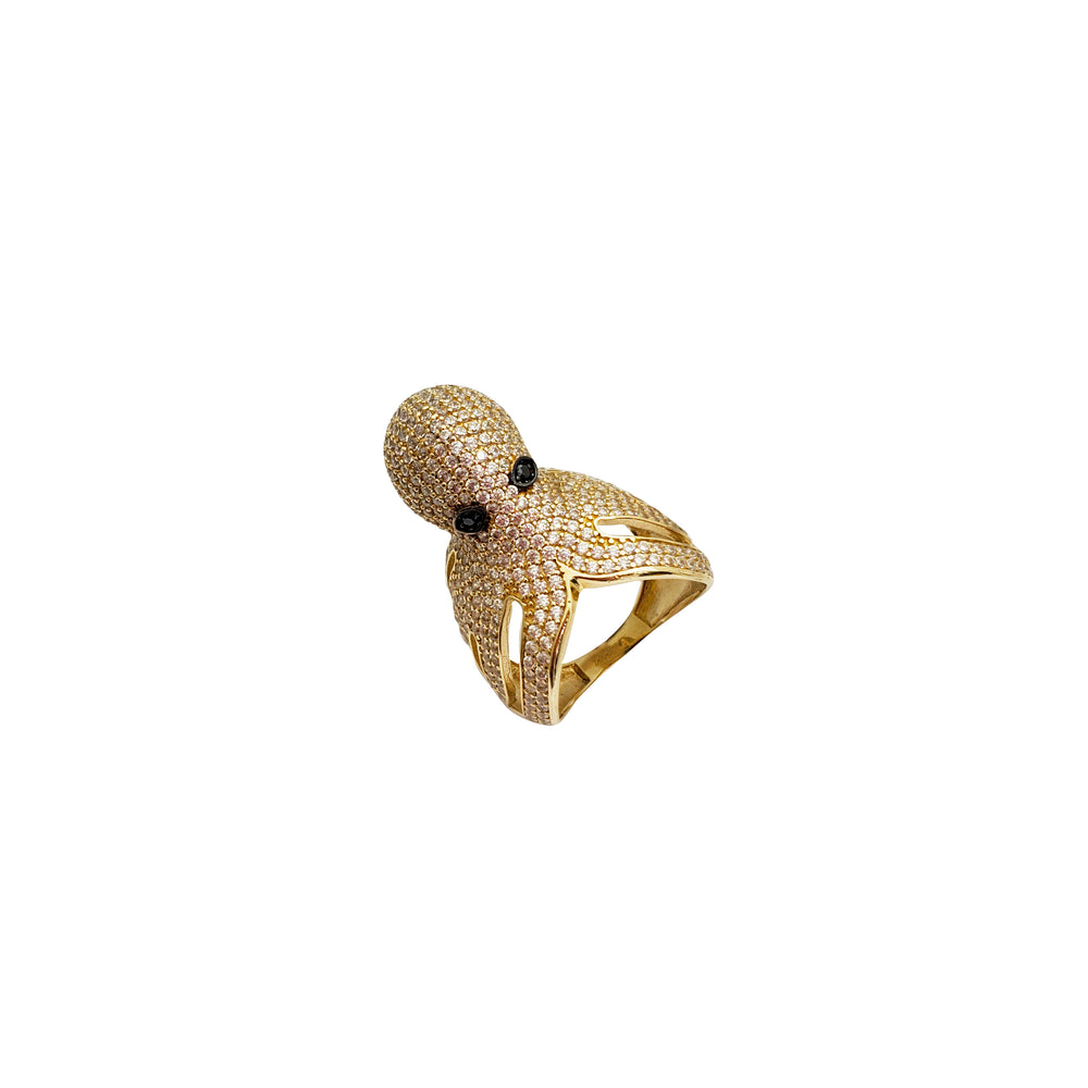 Iced-Out Squid Ring (14K)