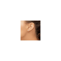 Silver Palm Tree Stud Earrings (Silver)