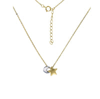 Two-tone Star & Moon Fancy Necklace (14K)
