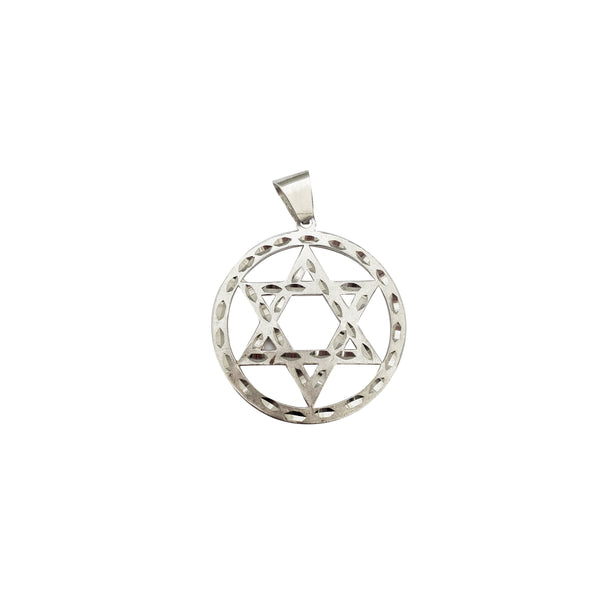 Diamond-Cut Star of David Pendant (Silver)