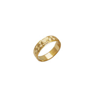 Star Texture Diamond-Cut Wedding Band Ring (14K)