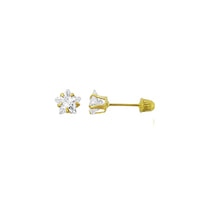 Cz Star Stud Earrings (14K)
