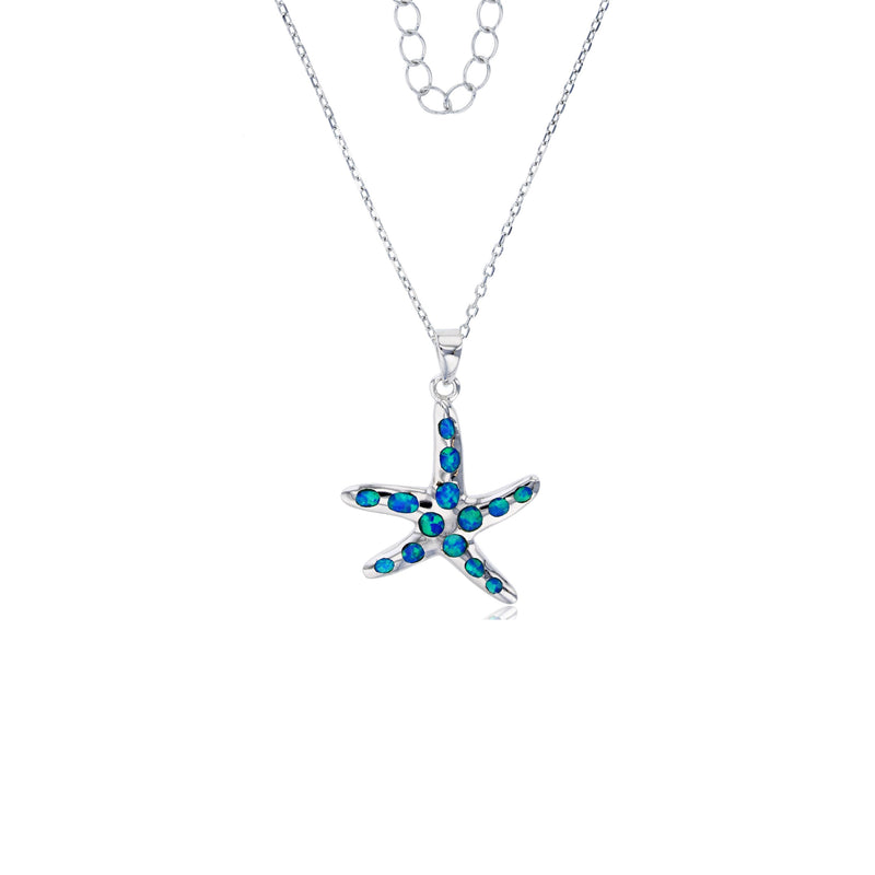 Opal Starfish Necklace (Silver)